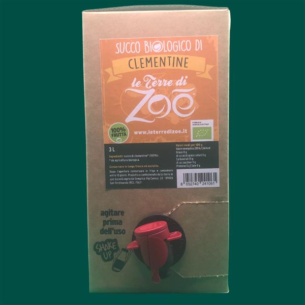 Succo Clementine biologico di Calabria 100% formato Bag in Box 3L - Horeca